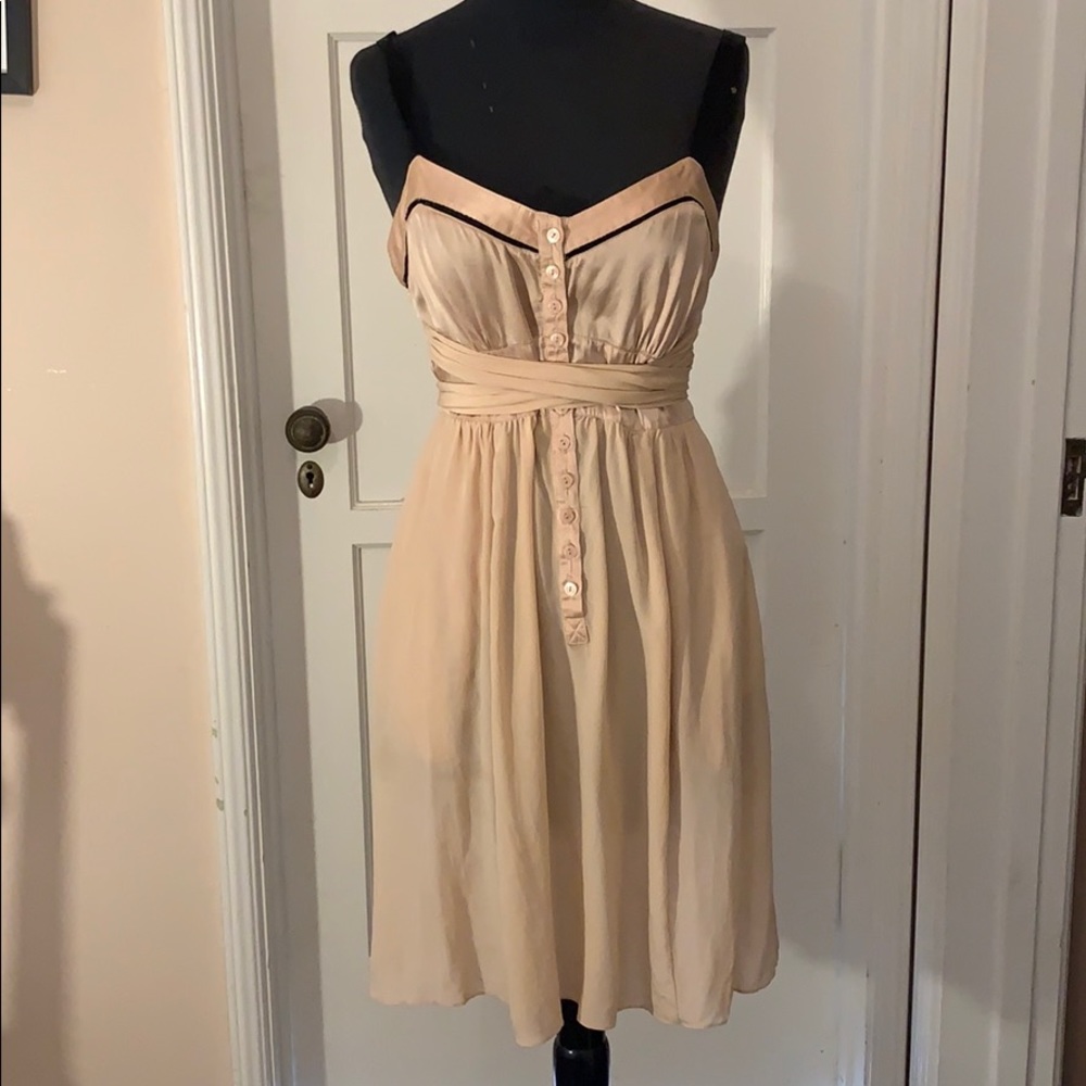 Nanette Lepore silk babydoll dress in blush. Small